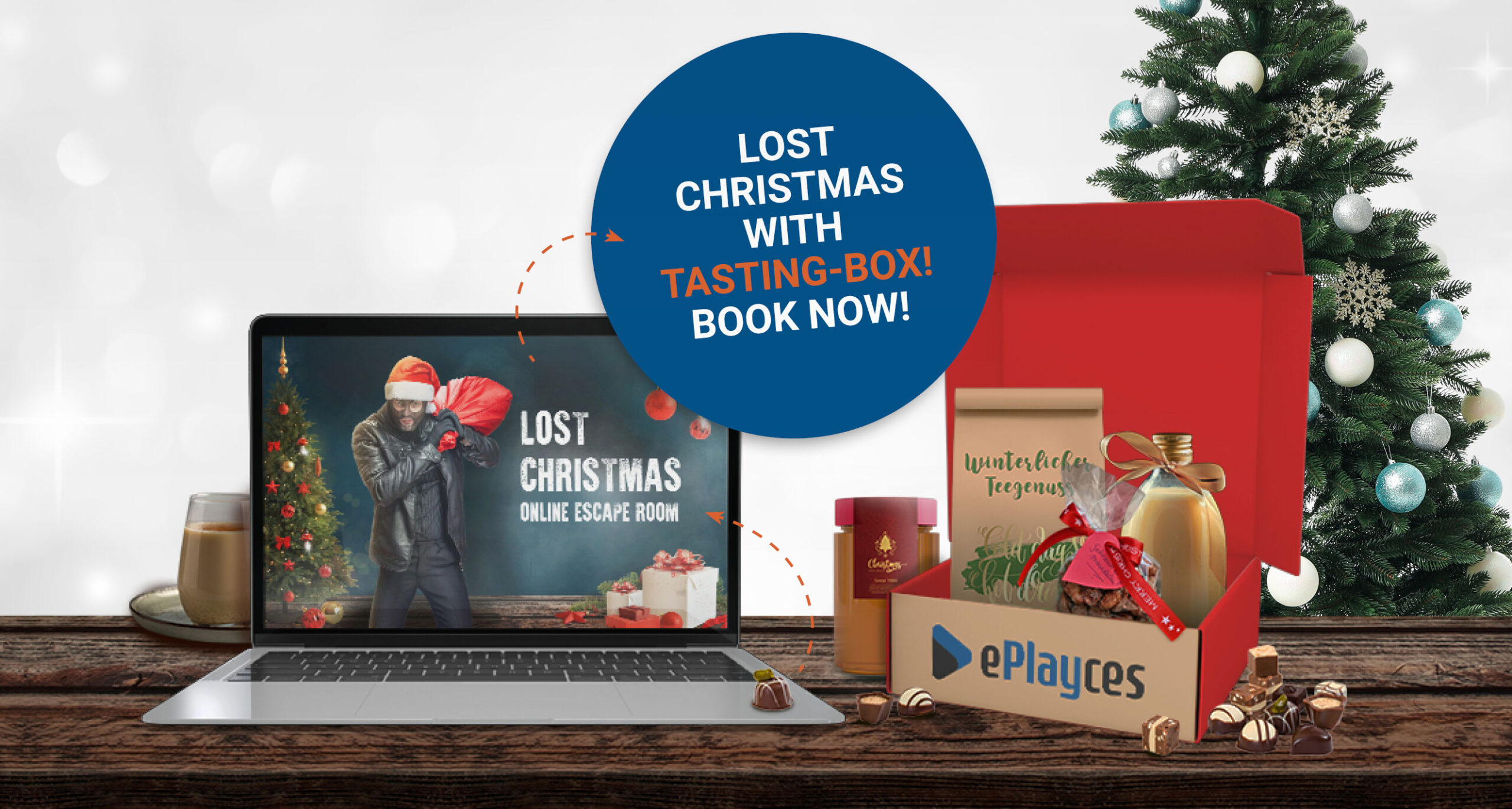 Online Escape Room Lost Christmas with Tasting-Box